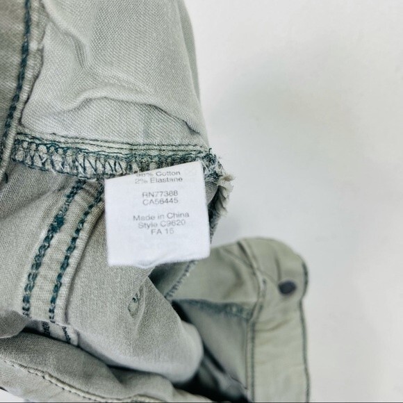 Madewell 9"Mid High Rise Skinny Jeans: Garment Dyed Olive Army Green Size 24 - Picture 11 of 13